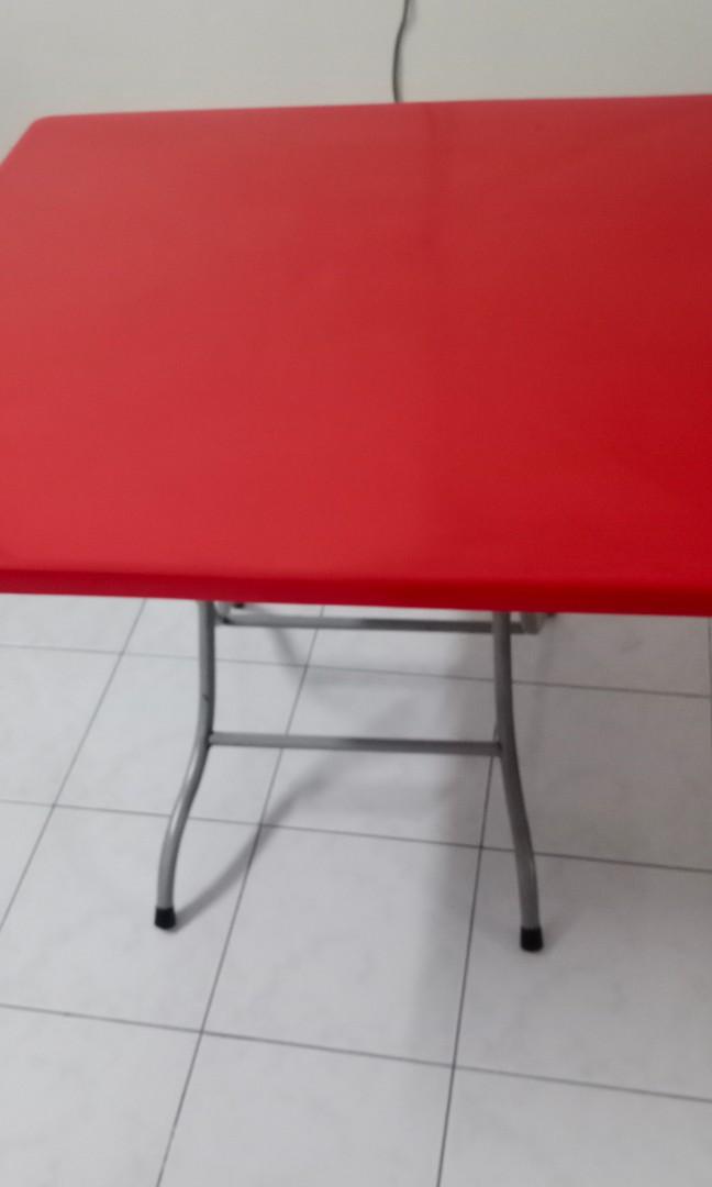 Square Foldable Plastic Table Meja Plastik Lipat Mamak Home Furniture Furniture On Carousell