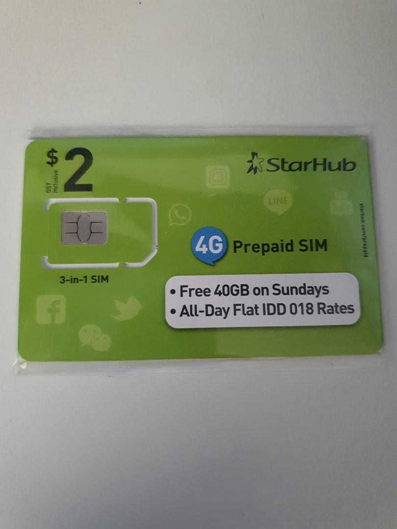 Starhub Prepaid Sim Card (with 2 stored value), Mobile Phones