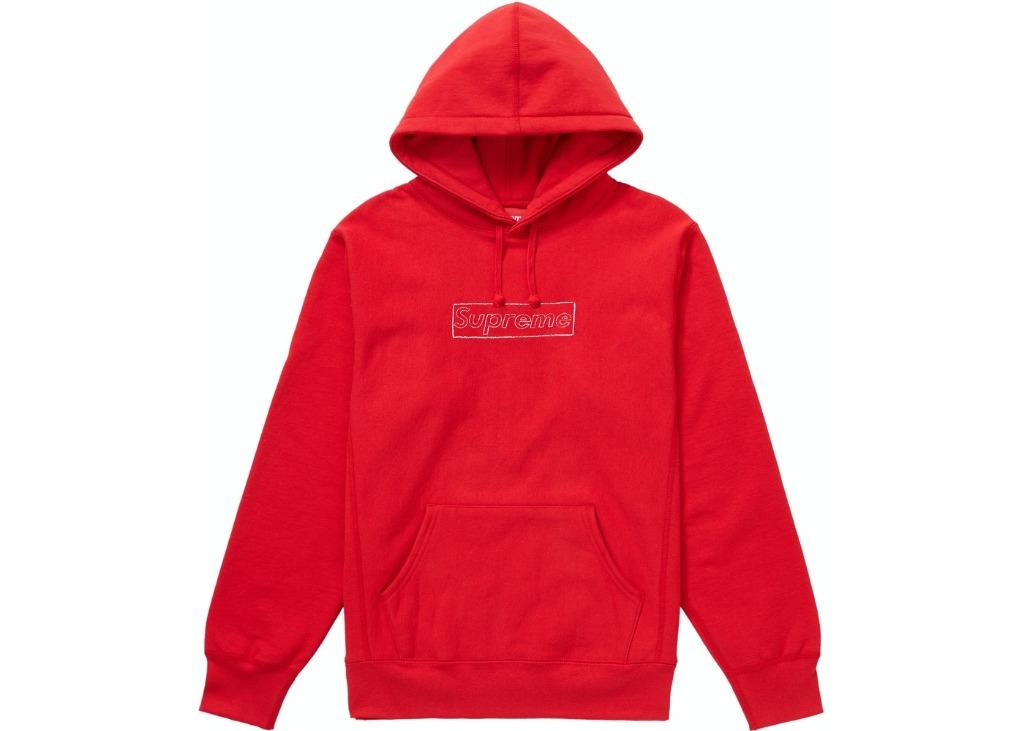 Supreme KAWS Chalk Logo Hooded Sweatshirt Red 帽T 長袖紅色XL 現貨