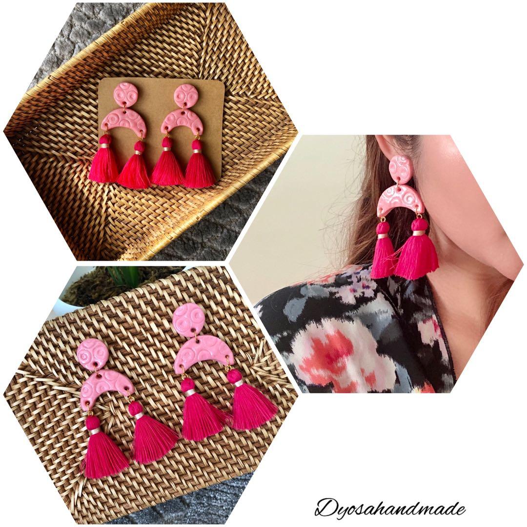 Tassel Beach Earrings beads polymer clay earrings (Category: Other Accessories) located in Cebu City. Submitted by ddsecondselection (Listing ID 1078475837, Image 3). Description: Kindly follow us on Fb and Ig account name: @dyosahandmade for more of this handmade cuties.