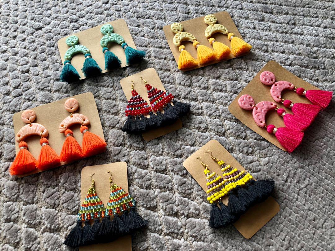 Tassel Beach Earrings beads polymer clay earrings (Category: Other Accessories) located in Cebu City. Submitted by ddsecondselection (Listing ID 1078475837, Image 2). Description: Kindly follow us on Fb and Ig account name: @dyosahandmade for more of this handmade cuties.