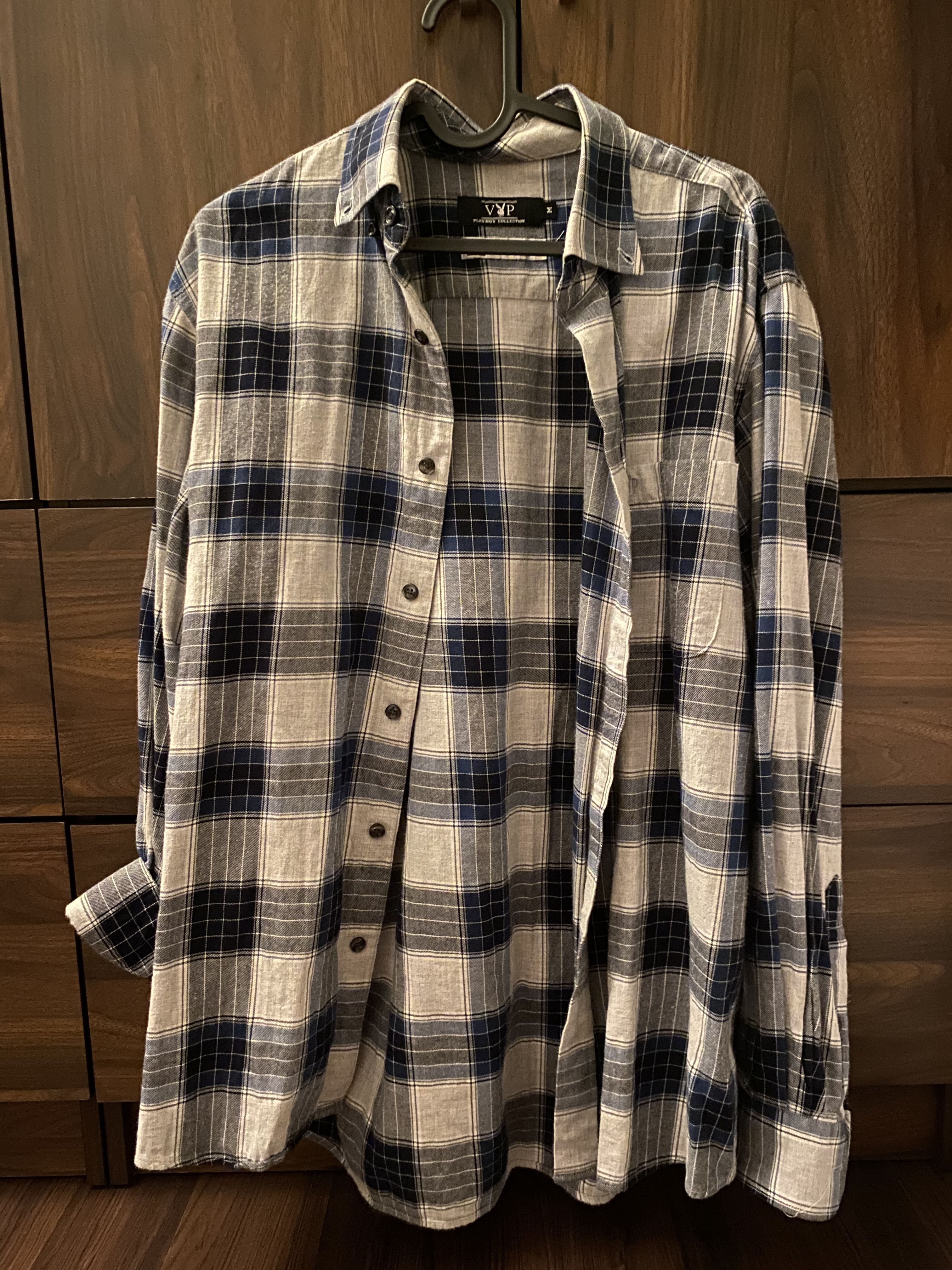 thrifted playboy flannel, Men's Fashion 