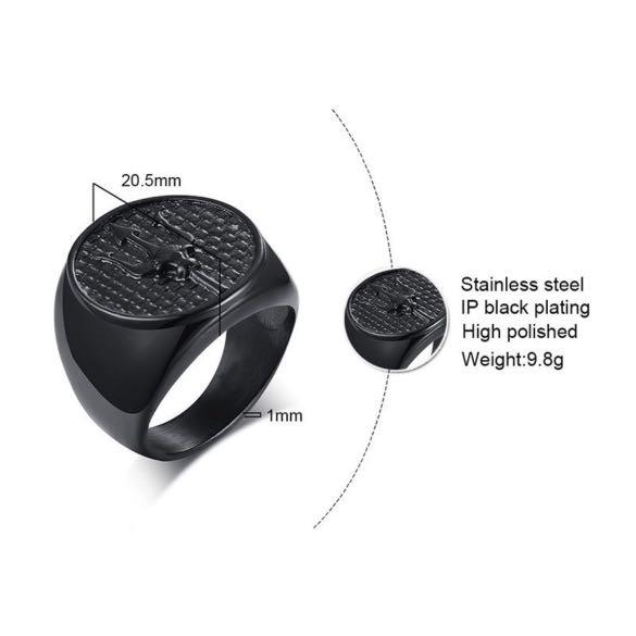 Trident Ring (Category: Rings) located in Singapore. Submitted by klaus03 (Listing ID 1078508035, Image 2). Description: Trident ring QTY: 1 pcs only Size: 7 Gender: Neutral Metals Type: Stainless Steel Occasion: Party Style: Trendy Shape\pattern: Round Model Number: RC-450BLACK Rings Type: Signet Ring Brand Name: vnox Surface Width: 20.5mm Function: Fashion Decorative Jewelry Eco-Friendly: 100% Lead & Nickel Free Size: Please check last photos P