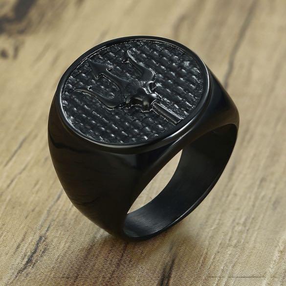 Trident Ring (Category: Rings) located in Singapore. Submitted by klaus03 (Listing ID 1078508035, Image 3). Description: Trident ring QTY: 1 pcs only Size: 7 Gender: Neutral Metals Type: Stainless Steel Occasion: Party Style: Trendy Shape\pattern: Round Model Number: RC-450BLACK Rings Type: Signet Ring Brand Name: vnox Surface Width: 20.5mm Function: Fashion Decorative Jewelry Eco-Friendly: 100% Lead & Nickel Free Size: Please check last photos P