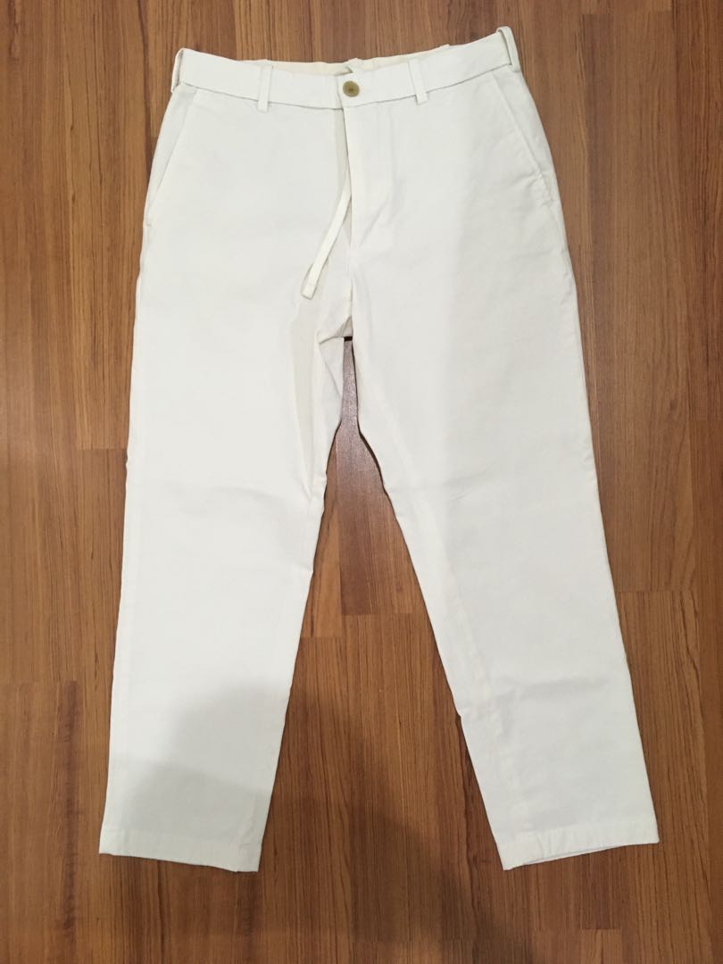 Studio 73 | Off-White Wool Flannel Pleated Trousers – Baltzar