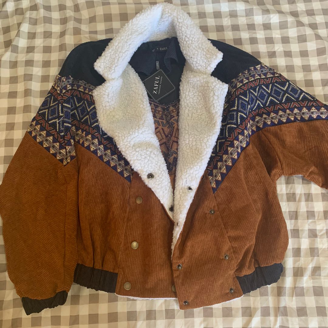Tribal print 2025 corduroy jacket