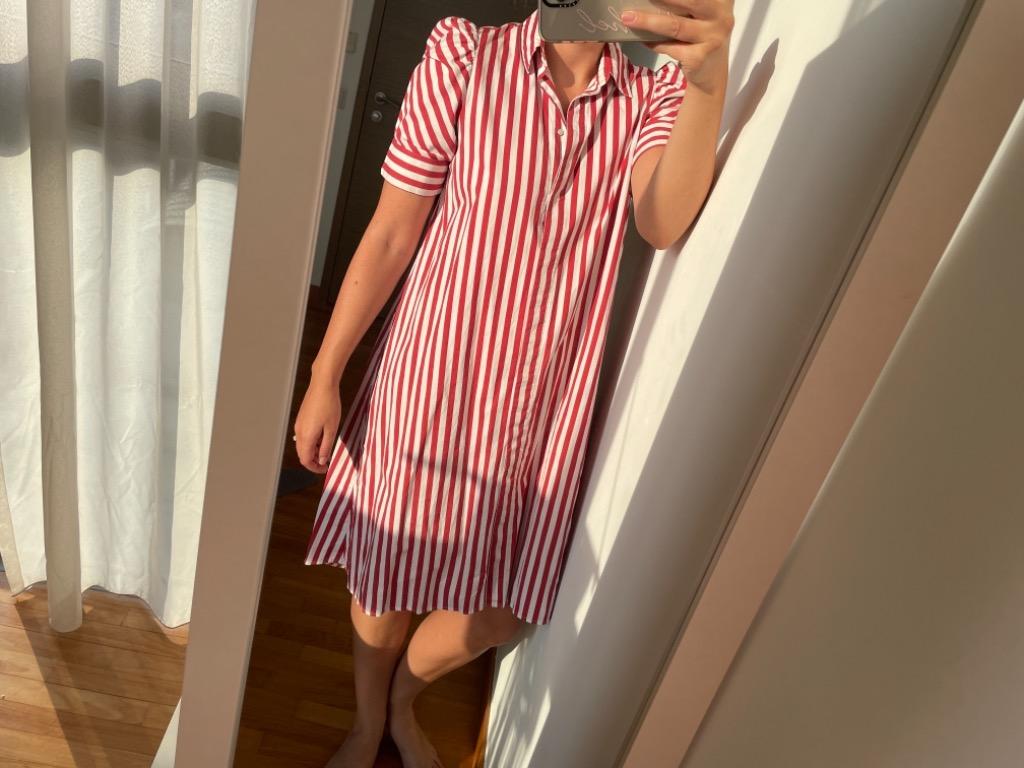 Zara red and hot sale white striped dress