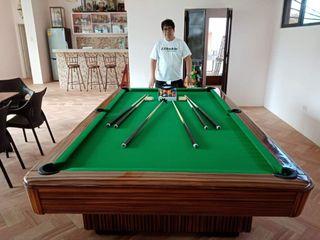PUYAT TABLE 2ND HAND DUCCO BARNISHED BILLIARD TABLE