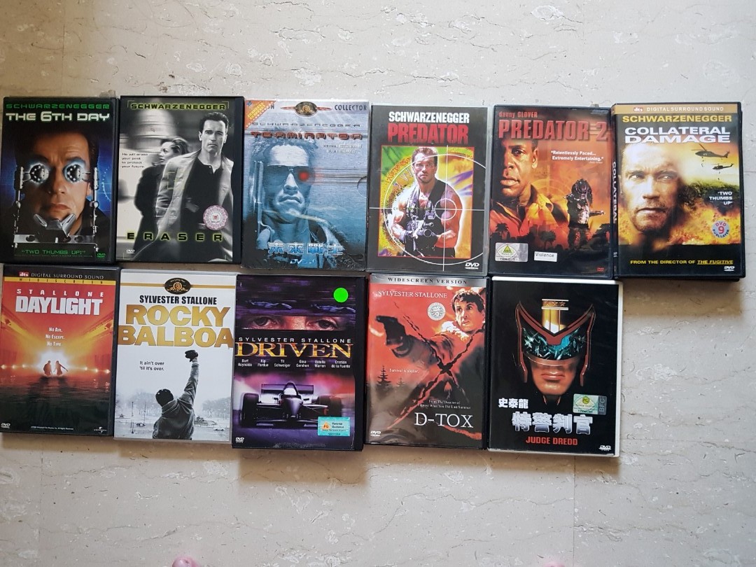Arnold Schwarzenegger/ Sylvester Stallone DVD Movie Collection, Hobbies