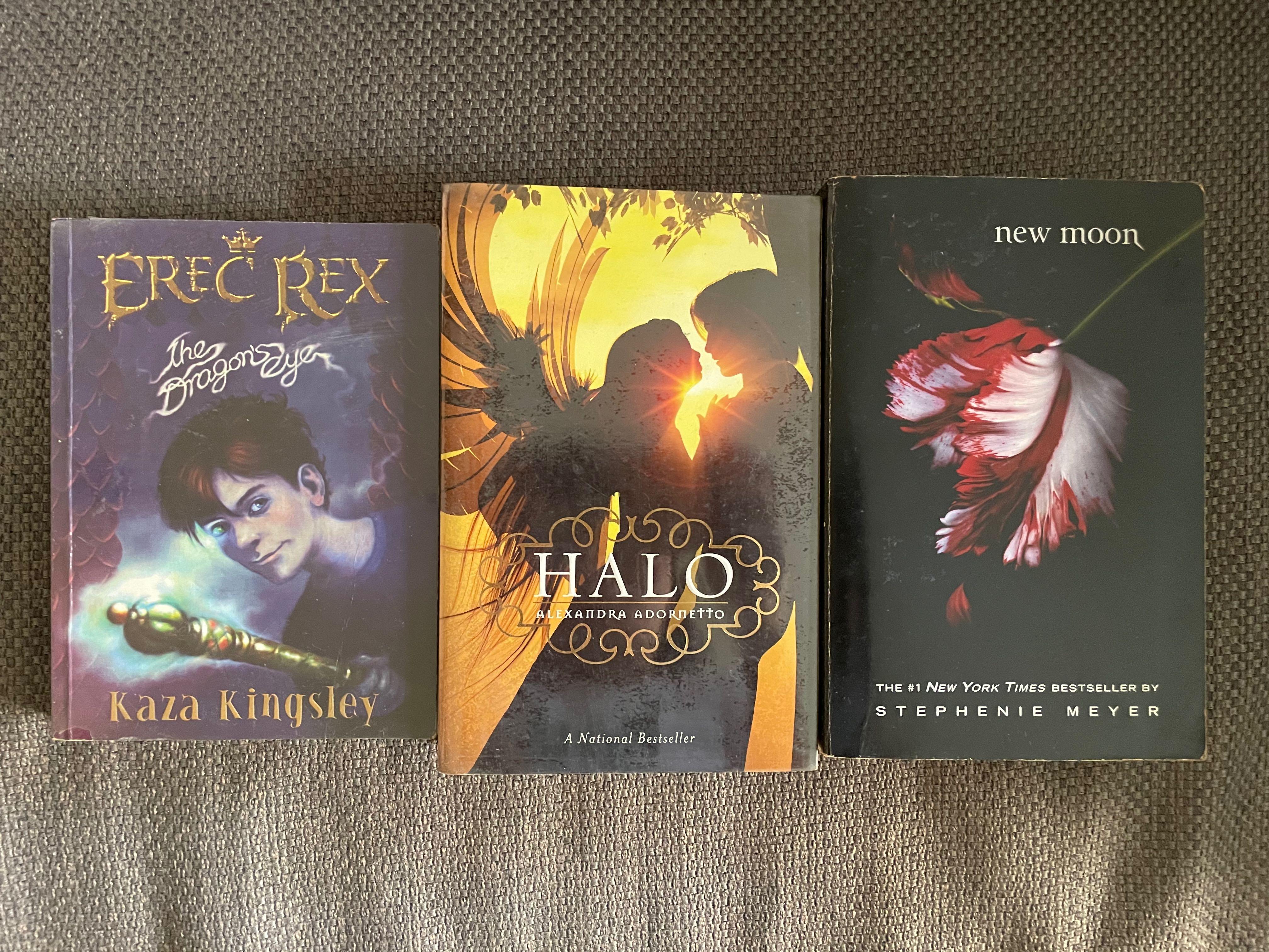 Assorted Books: New Moon + Halo + Erec Rex (Category: Storybooks) located in Pasay City. Submitted by closet_declutter_ph (Listing ID 1078582788, Image 1). Description: 100 each *Halo - SOLD Good Condition.