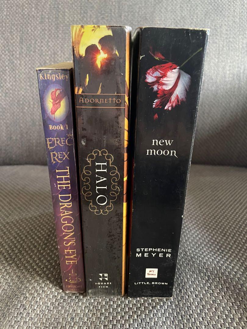 Assorted Books: New Moon + Halo + Erec Rex (Category: Storybooks) located in Pasay City. Submitted by closet_declutter_ph (Listing ID 1078582788, Image 2). Description: 100 each *Halo - SOLD Good Condition.