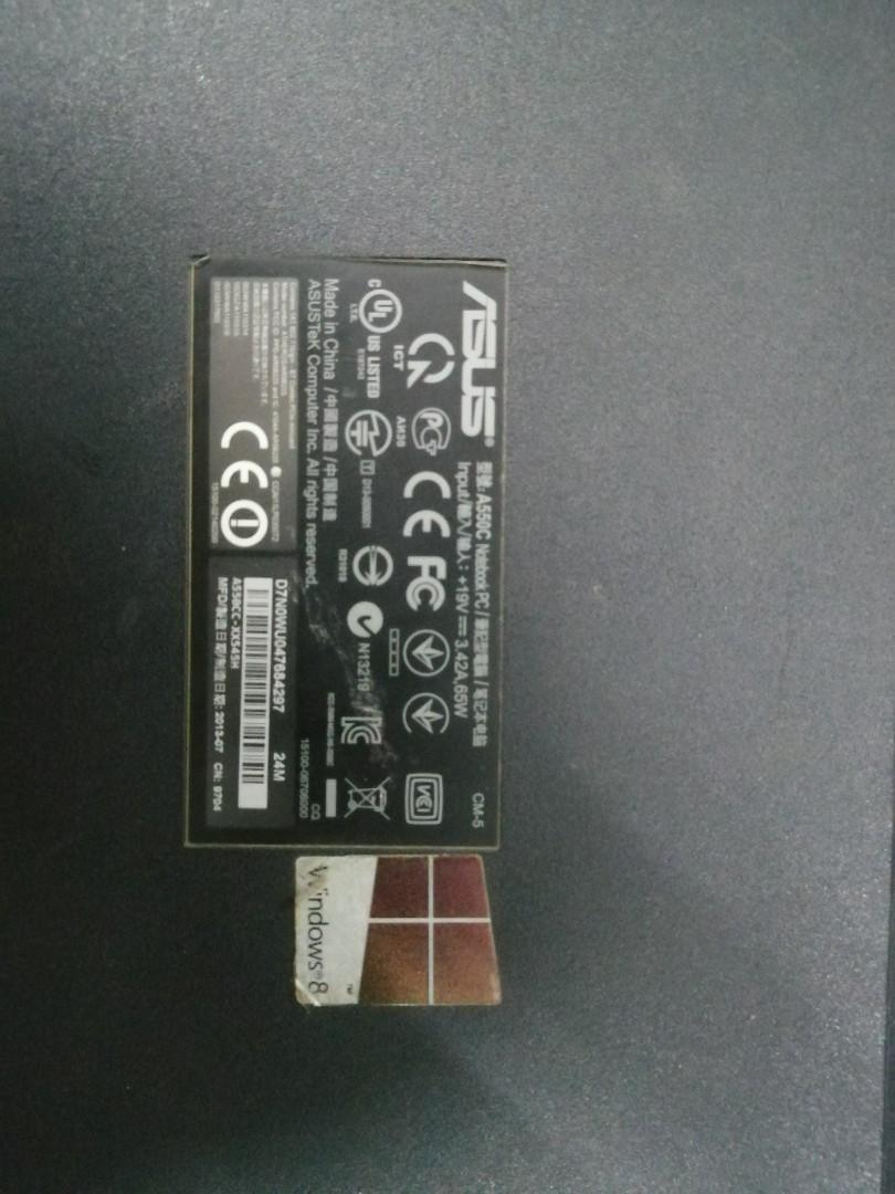 Asus A550C i5 (ram 4gb) WORKING CONDITION!) NO BATTERY WITH CHARGER