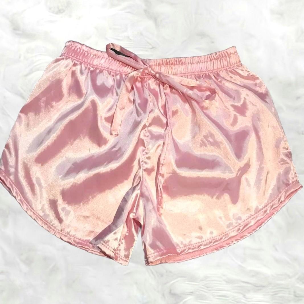 Silk shorts pink discount