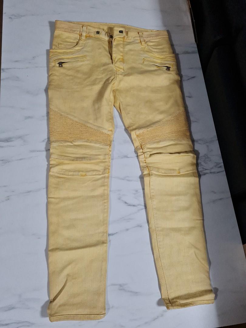 Yellow biker jeans hotsell