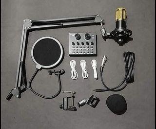 BM800 Condenser Microphone Complete Recording Set with V8 Soundcard