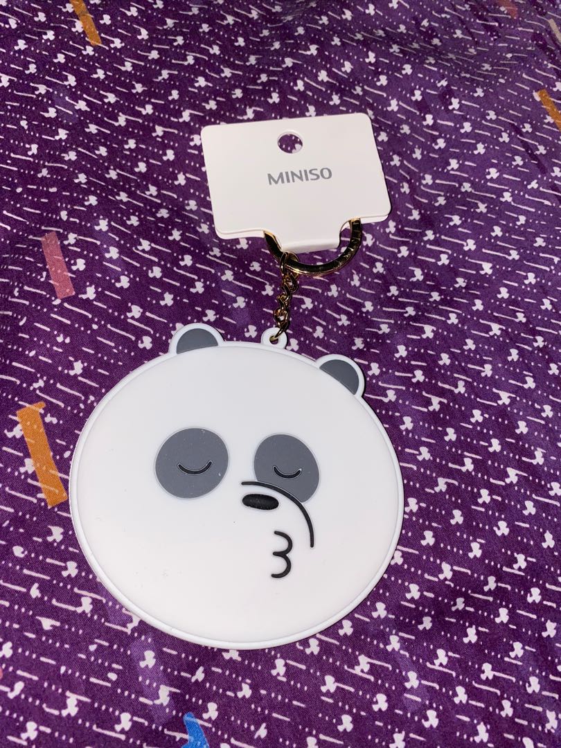 BNWT Miniso We Bare Bears Keychain Mirror, Women's Fashion, Watches & Accessories, Other