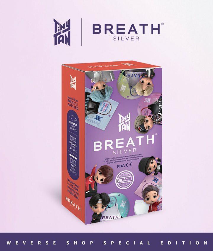 BTS TinyTan Breath Silver 6pack Mask Set Weverse Edition Preorder (Category: K-Wave Merchandise) located in Manila. Submitted by btseoul (Listing ID 1078681819, Image 2). Description: [PREORDER] BTS TinyTan Weverse Edition Breath Silver 6pack Mask Set PHP 1750 +LSF DOO: APRIL 15 - Batch 1 APRIL 30 - Batch 2 DOP: pay as you order to secure item 📆 ETA: 2-3 weeks after shipout from korea to ph 💳MOP: BPI/Metrobank/PayMaya/GCash/Other bank transfer 