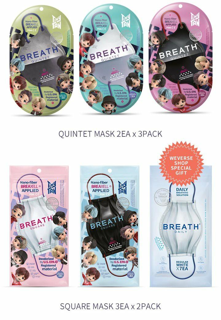 BTS TinyTan Breath Silver 6pack Mask Set Weverse Edition Preorder (Category: K-Wave Merchandise) located in Manila. Submitted by btseoul (Listing ID 1078681819, Image 3). Description: [PREORDER] BTS TinyTan Weverse Edition Breath Silver 6pack Mask Set PHP 1750 +LSF DOO: APRIL 15 - Batch 1 APRIL 30 - Batch 2 DOP: pay as you order to secure item 📆 ETA: 2-3 weeks after shipout from korea to ph 💳MOP: BPI/Metrobank/PayMaya/GCash/Other bank transfer 