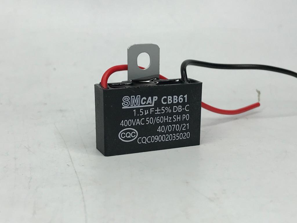CEILING FAN MOTOR RUN CAPACITOR (1.5UF 400VAC, 5060HZ CBB61), BEST FOR WALL/ STAND FAN/ EXHAUST