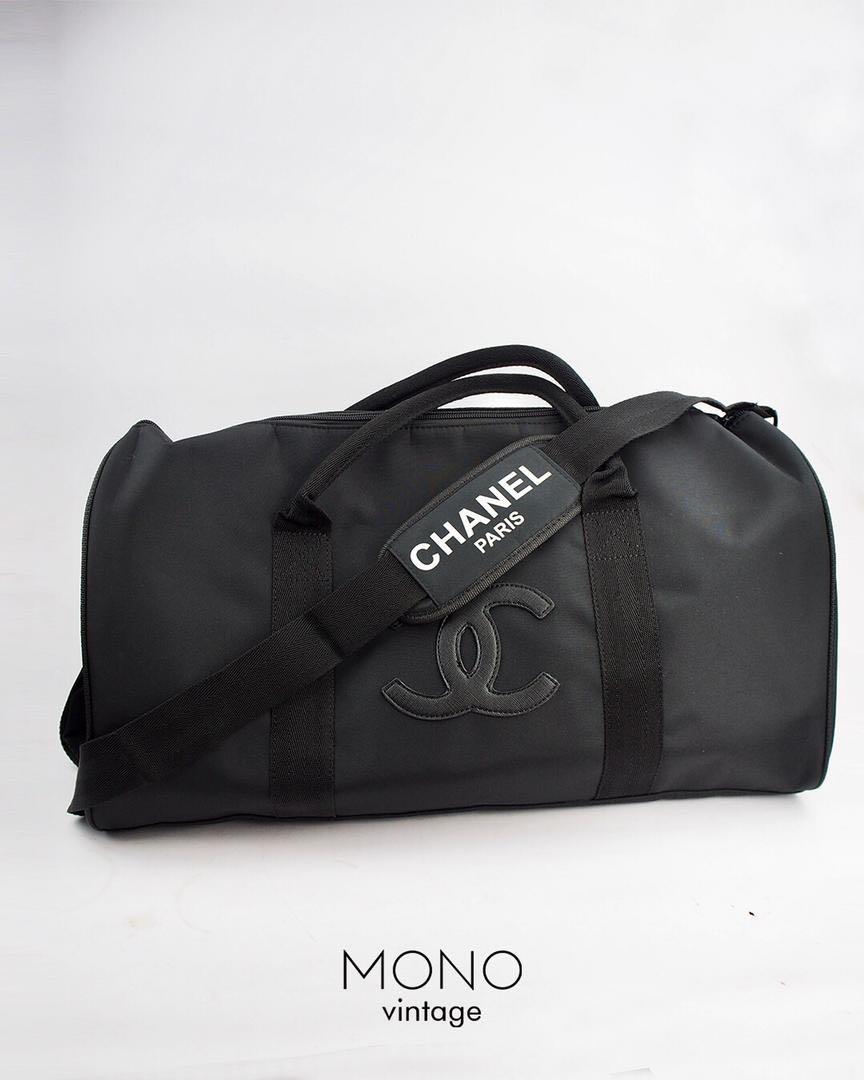 CHANEL Sports Duffle Bag Nylon  cotton Black  eBay