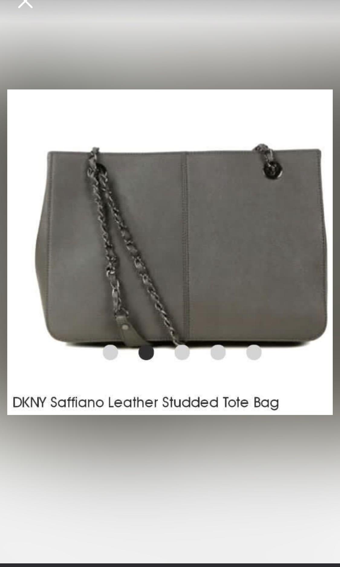 grey studded handbag