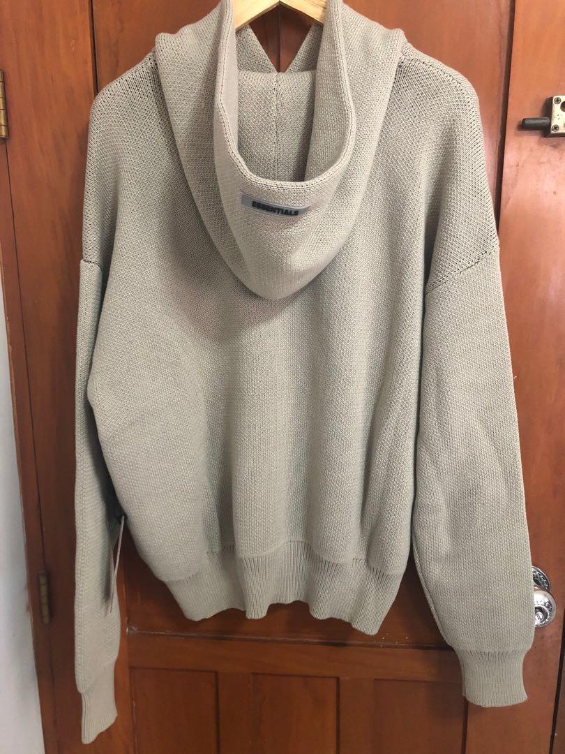 essentials knit hoodie khaki
