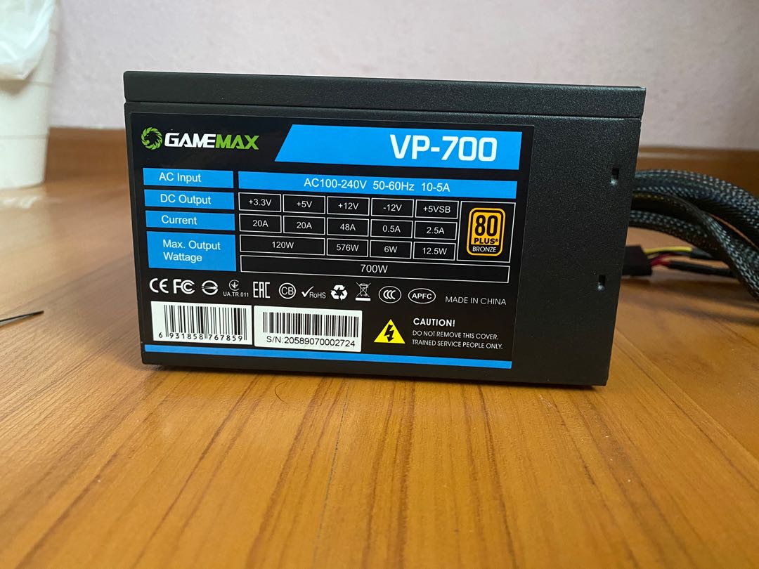 Gamemax 700w Power Supply, Computers & Tech, Parts & Accessories