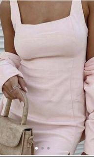 Glassons pink square neck dress with leg slit