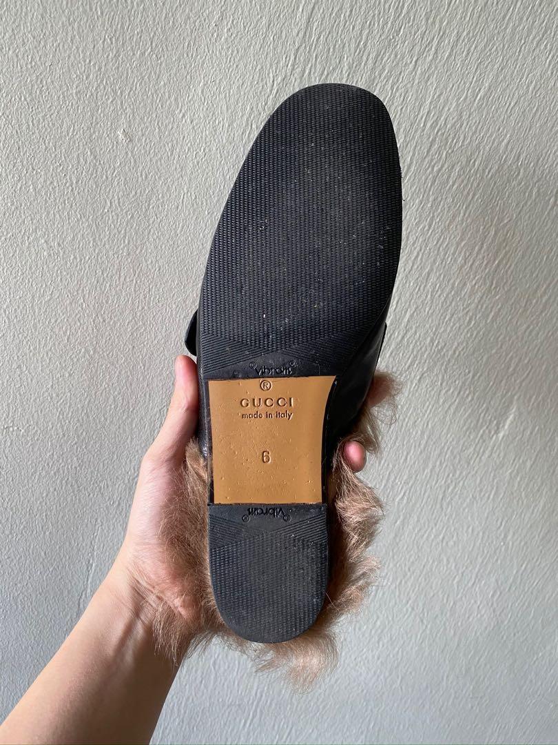 Fur leather slippers discount