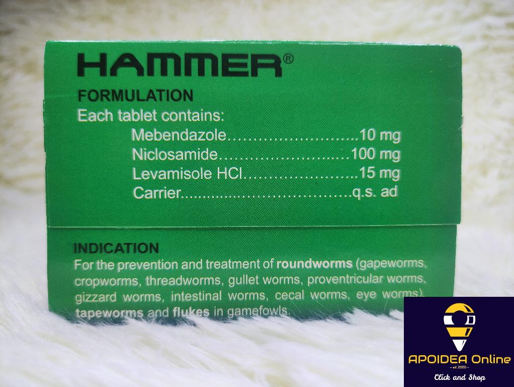 Hammer Anthelmintic Tablet (Dewormer for gamefowl / fighting cocks