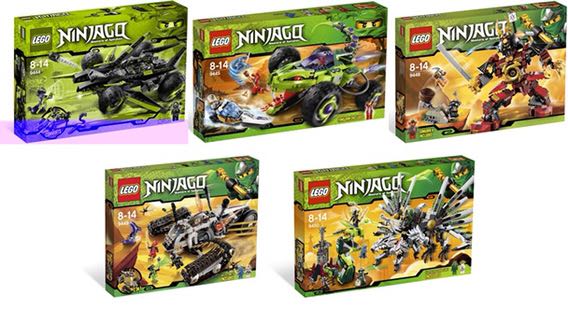 LEGO 2012 Ninjago Sets 9444 9445 9448 9449 9450 brand new but no