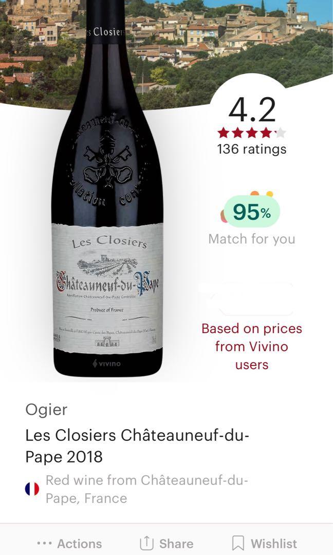 Les Closiers Chateauneuf Du Pape 18 French Red Wine Food Drinks Beverages On Carousell Les Closiers Chateauneuf Du Pape 18 French Red Wine Food Drinks Beverages On Carousell