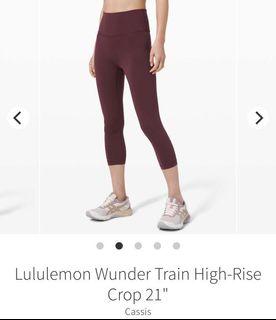 Lululemon Wunder Train Crop 21” (Size 8)
