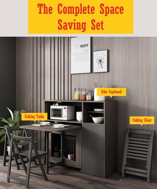 Marilou Series Nordic Space Saving Folding Table And Chair Furniture Home Living Furniture Tables Sets On Carousell
