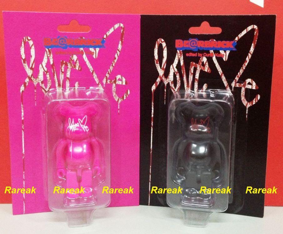 Medicom Bearbrick 2014 Curtis Kulig Love Me Pink & Black 100% Be 