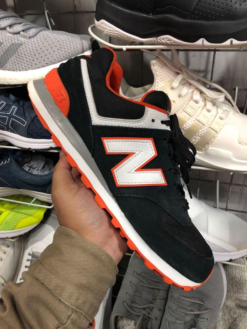 New Balance 574 Core Classic Black Orange Men s Fashion