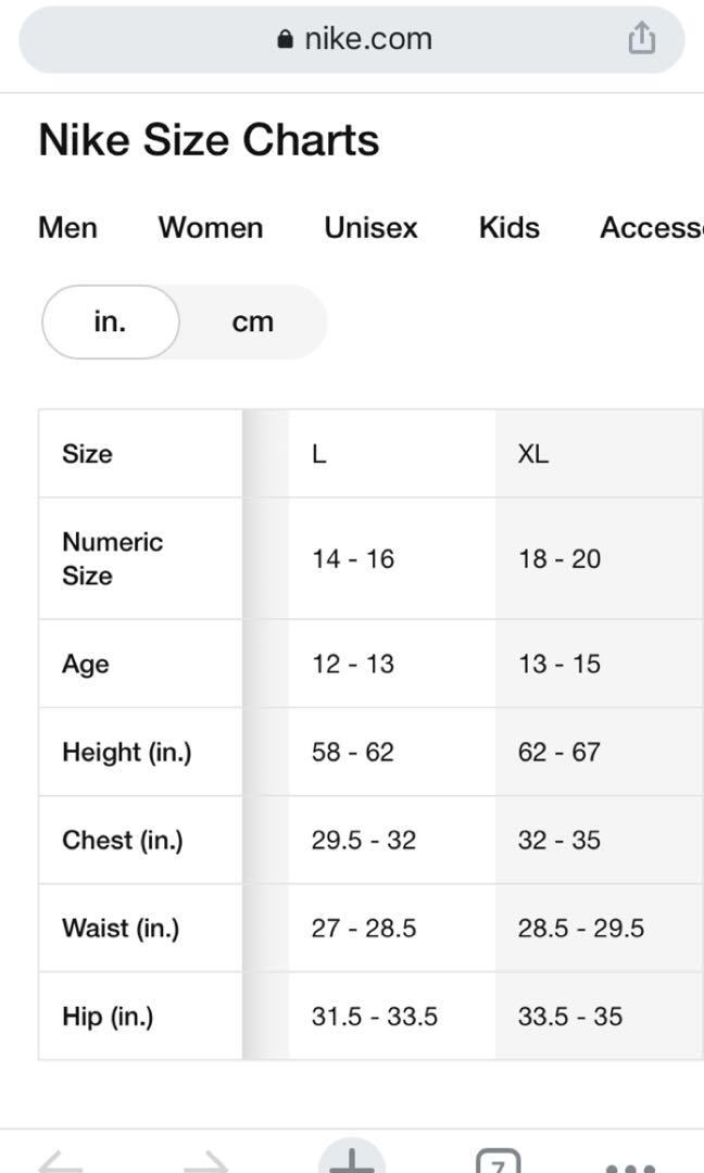 Nike youth football pants size deals chart
