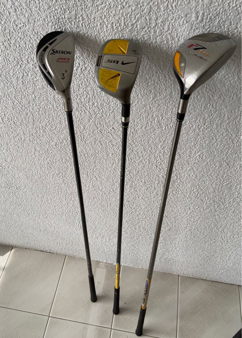 Nike sumo hybrid no 2 Srixon hybrid no 3 and Taylor made 5 wood
