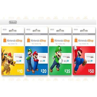 Nintendo eShop Digital Card Codes
