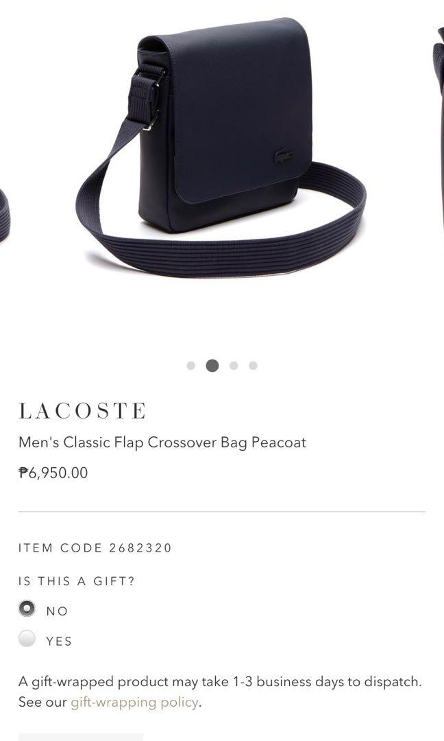 ORIGINAL Lacoste Mens flaps crossover bag, Men's Fashion, Bags, Sling