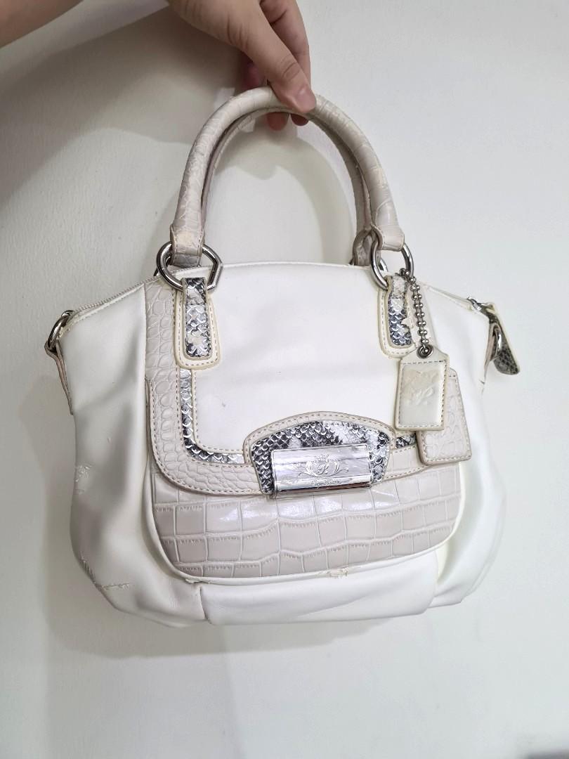 Paris Hilton White Leather Bag with Strap