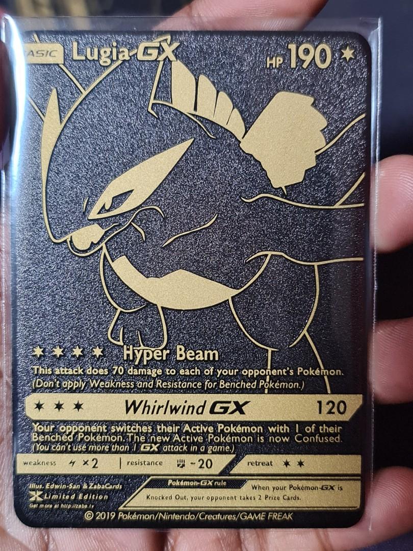 Pokemon Lugia GX Custom Full Art Metal Pokemon Card 