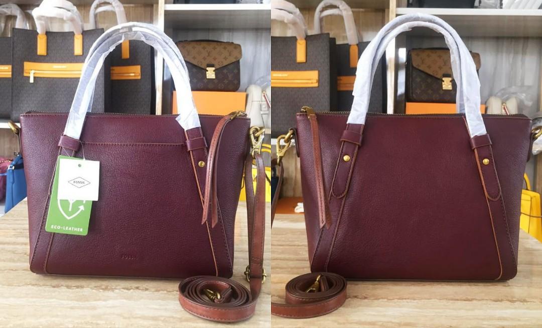 🔥Ready🔥Fossil Avondale Satchel Claret Red