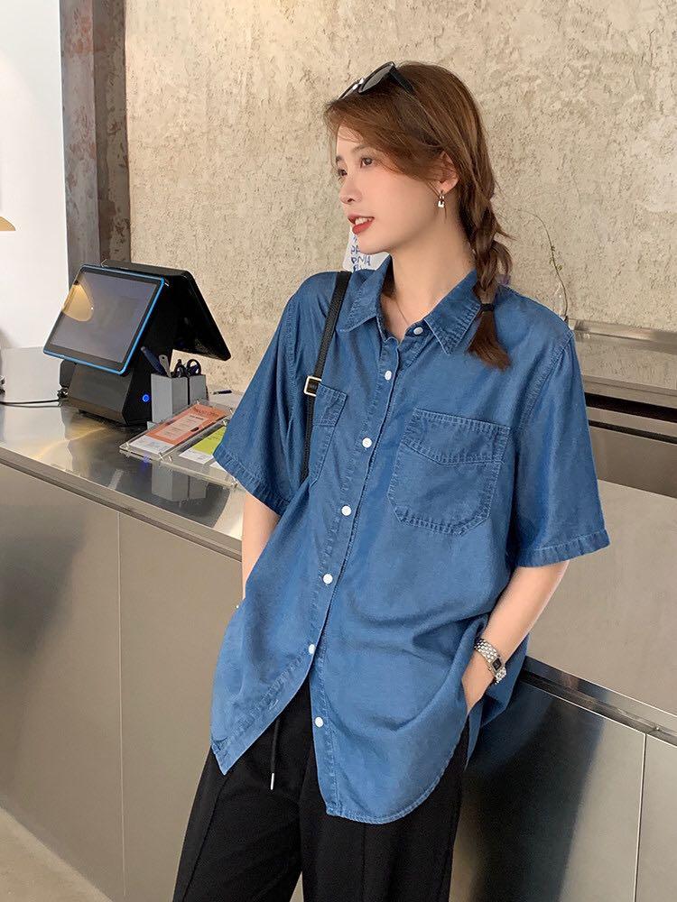 Ladies tencel denim shirt sales
