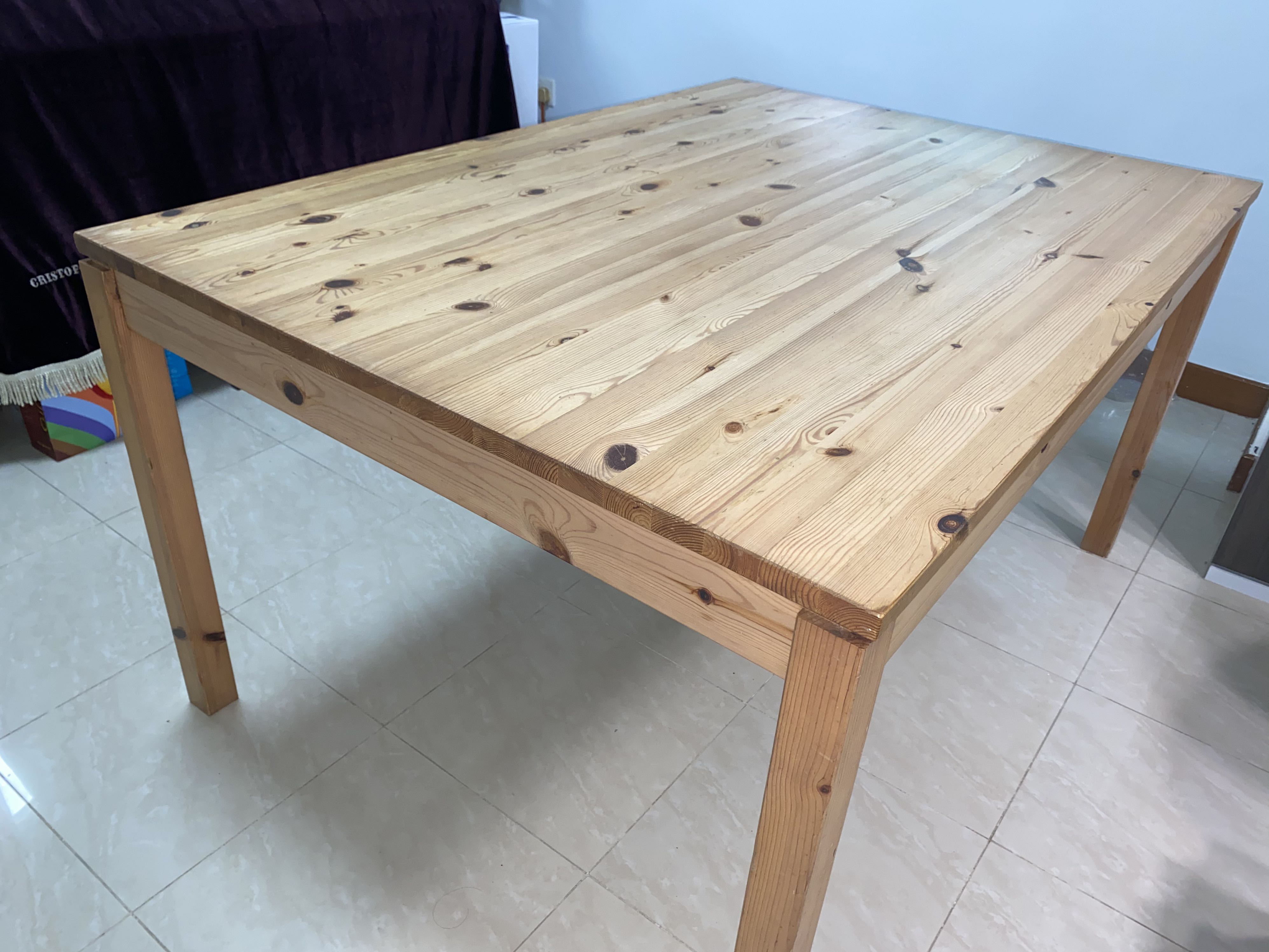 IKEA Solid Wood Dining Table (original cost 400), Furniture & Home