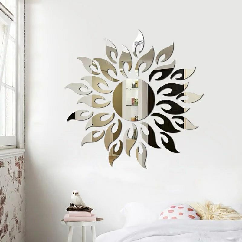 Sun Mirror Wall Sticker 3D TV Background Stickers DIY Wall Decor Decal  Stickers Art Mural bedroom Bath Room Decoration mirror, Furniture & Home  Living, Home Decor, Wall Decor on Carousell