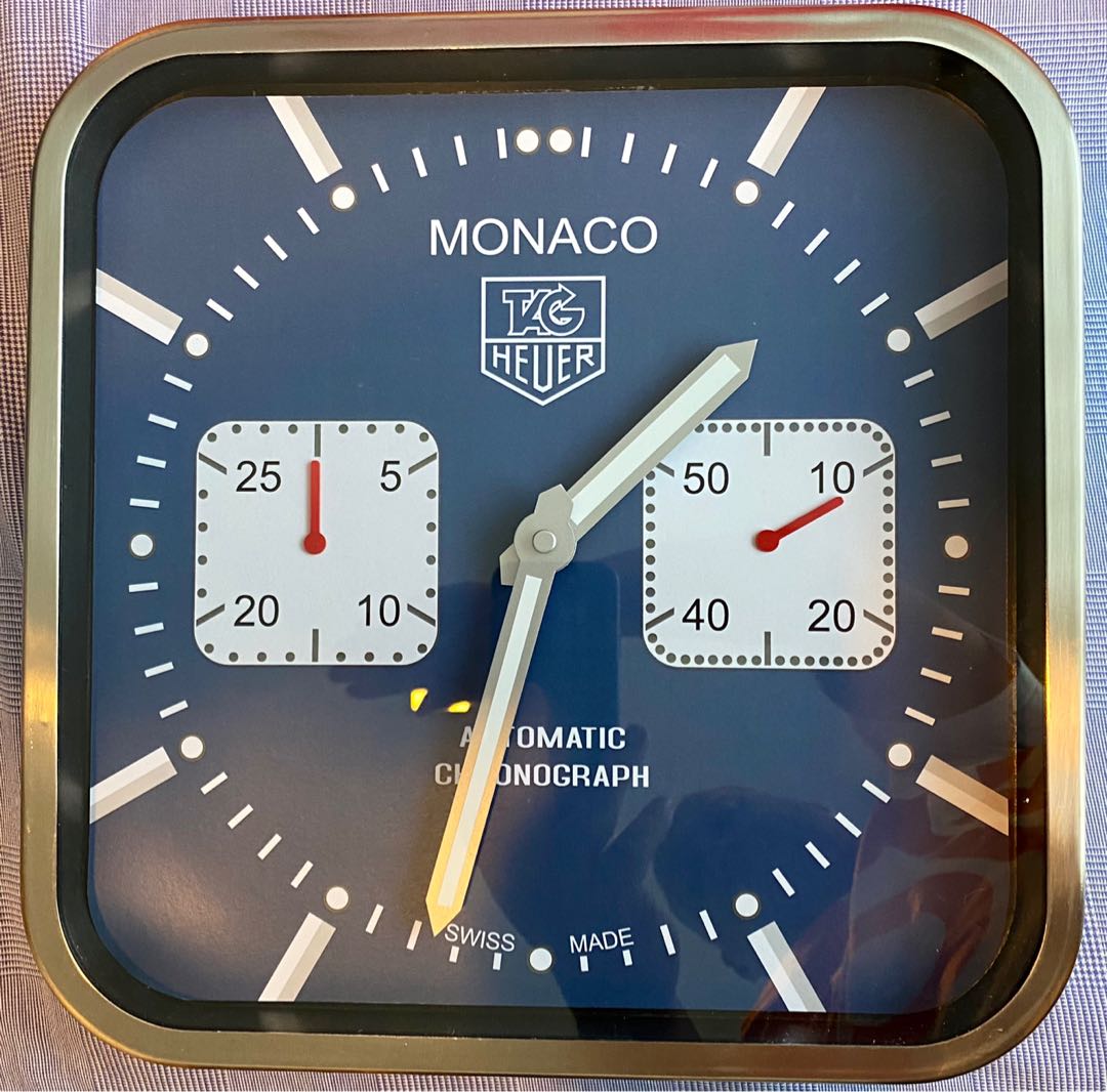 Tag Heuer Monaco Steve Mcqueen Wall Clock, Hobbies & Toys, Memorabilia &  Collectibles, Vintage Collectibles On Carousell