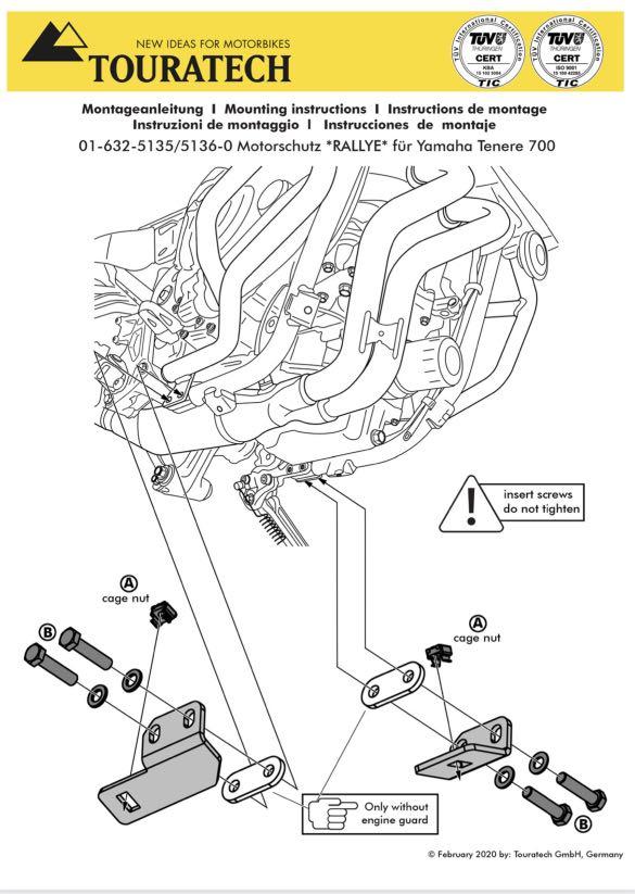 Touratech Engine Guard Rallye Touratech Yamaha T700 Rallye Sump/Engine Guard Black, Motorcycles ...