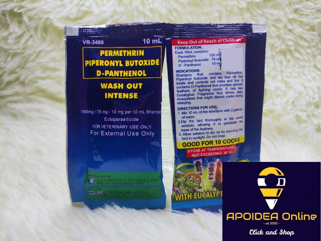 Wash Out Intense Shampoo for gamefowl 10ml Anti Red Mites