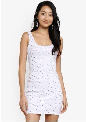 Supre White Ribbed Floral Dress Women s Fashion Tops Sleeveless on Carousell